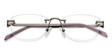 Load image into Gallery viewer, Gunmetal Cat Eye Rimless Women Eyeglasses by Lenskart Air-211066