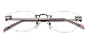 Gunmetal Cat Eye Rimless Women Eyeglasses by Lenskart Air-211066
