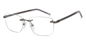 Gunmetal Rectangle Rimless Unisex Eyeglasses by Lenskart Air-211055