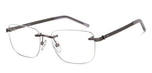 Gunmetal Rectangle Rimless Unisex Eyeglasses by Lenskart Air-211055