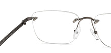 Load image into Gallery viewer, Gunmetal Rectangle Rimless Unisex Eyeglasses by Lenskart Air-211055