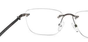 Gunmetal Rectangle Rimless Unisex Eyeglasses by Lenskart Air-211055