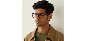 Havana Rectangle Full Rim Unisex Eyeglasses by John Jacobs-229386
