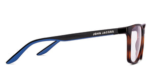 Havana Rectangle Full Rim Unisex Eyeglasses by John Jacobs-229386