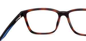 Havana Rectangle Full Rim Unisex Eyeglasses by John Jacobs-229386