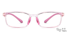 Load image into Gallery viewer, Pink Rectangle Full Rim Kids Eyeglasses by Hooper online-150707