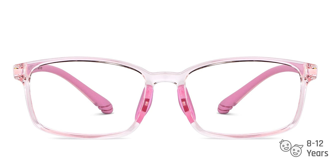 Pink Rectangle Full Rim Kids Eyeglasses by Hooper online-150707