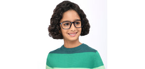 Blue Rectangle Full Rim Kids Eyeglasses by Hooper-208886