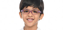 Load image into Gallery viewer, Purple Oval Full Rim Kids Eyeglasses by Hooper-210489