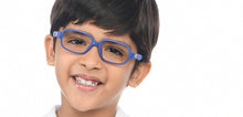 Load image into Gallery viewer, Blue Rectangle Full Rim Kids Eyeglasses by Hooper-210492