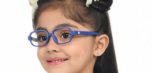 Blue Rectangle Full Rim Kids Eyeglasses by Hooper-210492