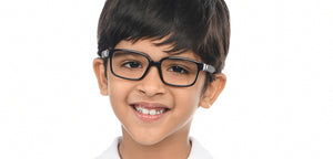Black Rectangle Full Rim Kids Eyeglasses by Hooper-210495