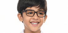 Load image into Gallery viewer, Black Rectangle Full Rim Kids Eyeglasses by Hooper-210495
