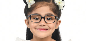 Black Rectangle Full Rim Kids Eyeglasses by Hooper-210495