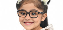 Load image into Gallery viewer, Black Rectangle Full Rim Kids Eyeglasses by Hooper-210495