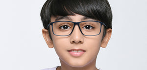 Blue Rectangle Full Rim Kids Eyeglasses by Hooper-219805