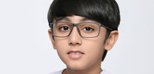Load image into Gallery viewer, Gray Rectangle Full Rim Kids Eyeglasses by Hooper-219806