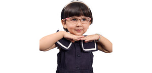 Matte Pink Rectangle Full Rim Kids Eyeglasses by Hooper-220031