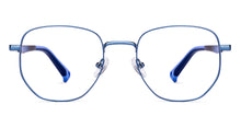 Load image into Gallery viewer, Blue Geometric Full Rim Kids Eyeglasses by Hooper-223263