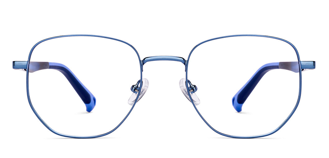 Blue Geometric Full Rim Kids Eyeglasses by Hooper-223263