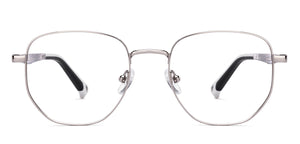 Silver Geometric Full Rim Kids Eyeglasses by Hooper-223264