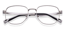 Load image into Gallery viewer, Silver Geometric Full Rim Kids Eyeglasses by Hooper-223264