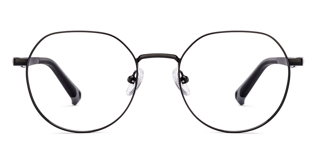 Black Geometric Full Rim Kids Eyeglasses by Hooper-223267