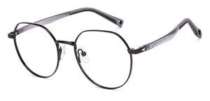 Black Geometric Full Rim Kids Eyeglasses by Hooper-223267
