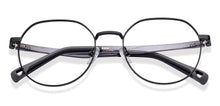 Load image into Gallery viewer, Black Geometric Full Rim Kids Eyeglasses by Hooper-223267