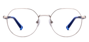 Silver Geometric Full Rim Kids Eyeglasses by Hooper-223268
