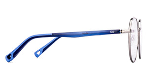 Silver Geometric Full Rim Kids Eyeglasses by Hooper-223268