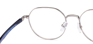 Silver Geometric Full Rim Kids Eyeglasses by Hooper-223268