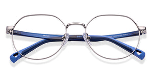 Silver Geometric Full Rim Kids Eyeglasses by Hooper-223268