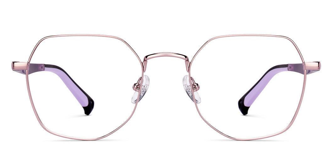 Purple Geometric Full Rim Kids Eyeglasses by Hooper-223270