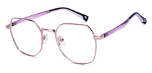 Load image into Gallery viewer, Purple Geometric Full Rim Kids Eyeglasses by Hooper-223270