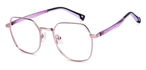 Purple Geometric Full Rim Kids Eyeglasses by Hooper-223270