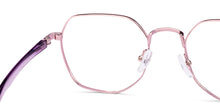 Load image into Gallery viewer, Purple Geometric Full Rim Kids Eyeglasses by Hooper-223270