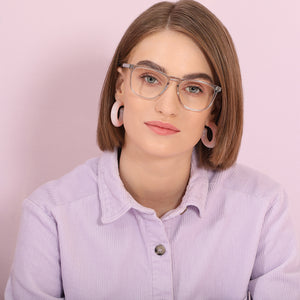 Transparent Wayfarer Full Rim Unisex Eyeglasses by John Jacobs-225082
