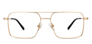 Gold Square Full Rim Unisex Eyeglasses by John Jacobs-201441