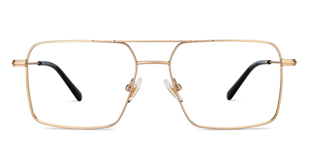 Gold Square Full Rim Unisex Eyeglasses by John Jacobs-201441