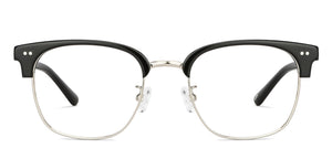 Gunmetal Clubmaster Full Rim Unisex Eyeglasses by John Jacobs-202589