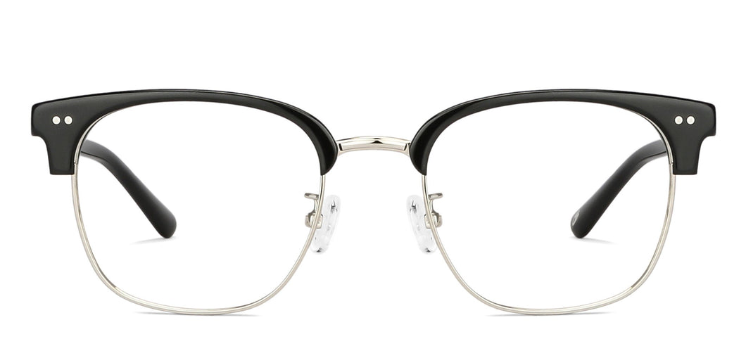 Gunmetal Clubmaster Full Rim Unisex Eyeglasses by John Jacobs-202589