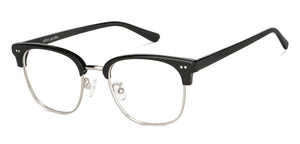 Gunmetal Clubmaster Full Rim Unisex Eyeglasses by John Jacobs-202589