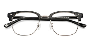 Gunmetal Clubmaster Full Rim Unisex Eyeglasses by John Jacobs-202589