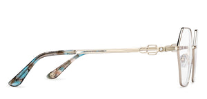 Silver Hexagonal Full Rim Women Eyeglasses by John Jacobs-205893