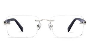 Silver Rectangle Rimless Unisex Eyeglasses by John Jacobs Online-209686