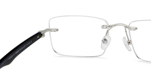 Silver Rectangle Rimless Unisex Eyeglasses by John Jacobs Online-209686