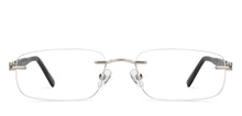 Load image into Gallery viewer, Silver Rectangle Rimless Unisex Eyeglasses by John Jacobs-209688