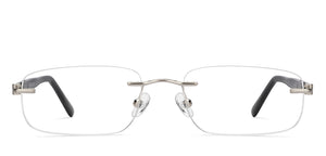 Silver Rectangle Rimless Unisex Eyeglasses by John Jacobs-209688