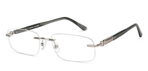 Silver Rectangle Rimless Unisex Eyeglasses by John Jacobs-209688